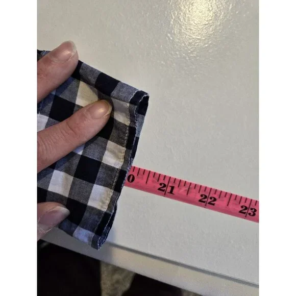 J. Crew Mercentile Blue & White Checkered Lightweight 100% Cotton Flannel XS - Picture 9 of 9